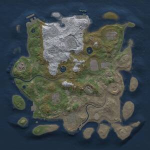 Thumbnail Rust Map: Procedural Map, Size: 3500, Seed: 1887731832, 15 Monuments