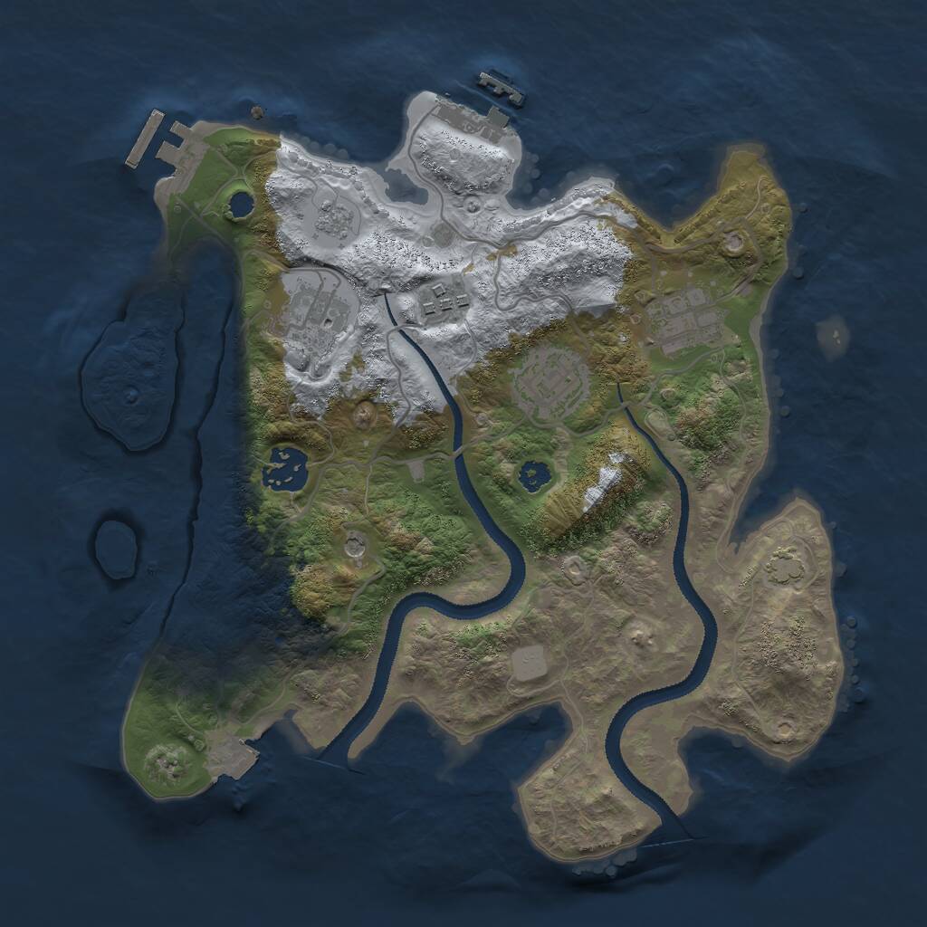 Rust Map: Procedural Map, Size: 3000, Seed: 4326105, 11 Monuments