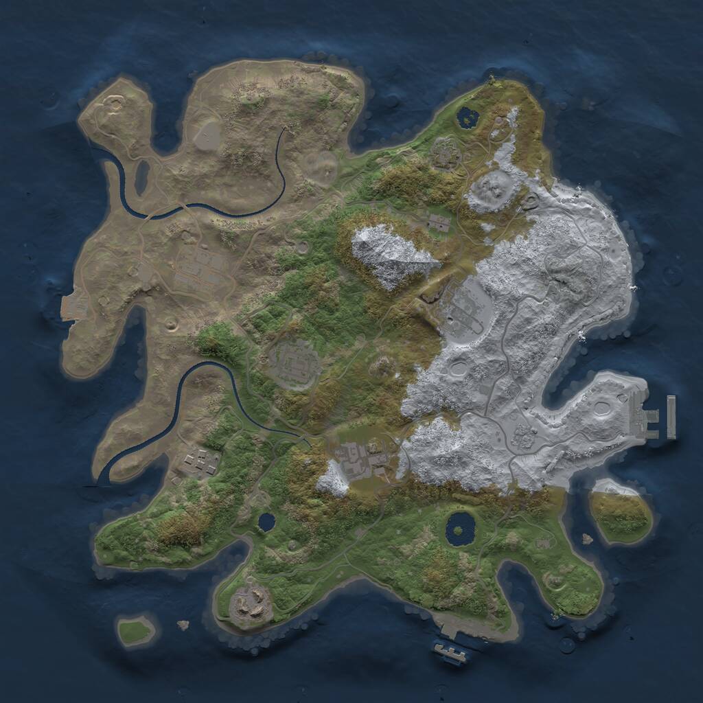 Rust Map: Procedural Map, Size: 3250, Seed: 1752601788, 11 Monuments