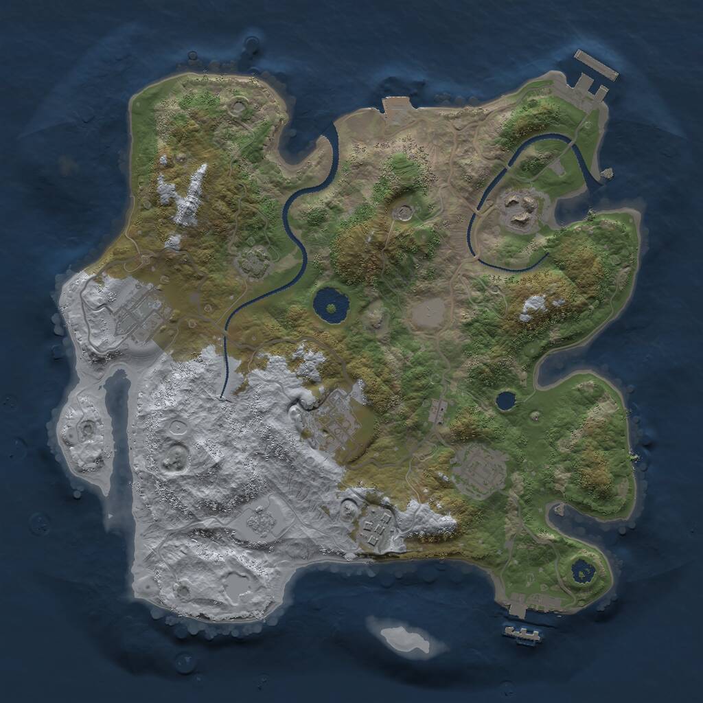 Rust Map: Procedural Map, Size: 3000, Seed: 71442, 11 Monuments