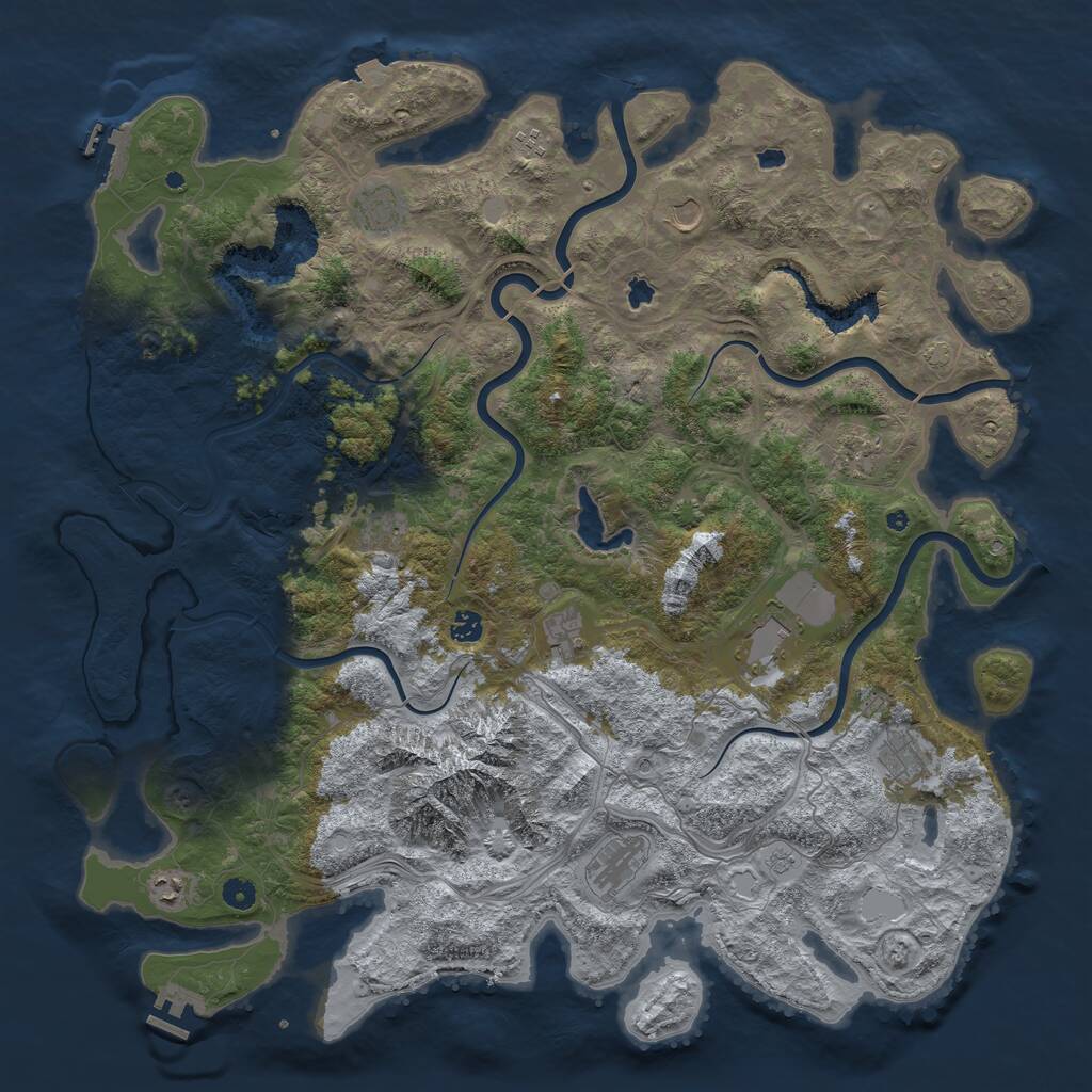 Rust Map: Procedural Map, Size: 5000, Seed: 951461881, 17 Monuments