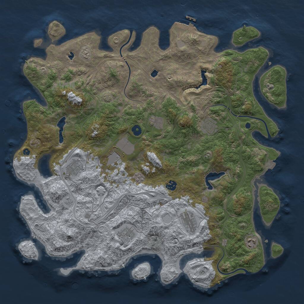 Rust Map: Procedural Map, Size: 4500, Seed: 13744, 14 Monuments