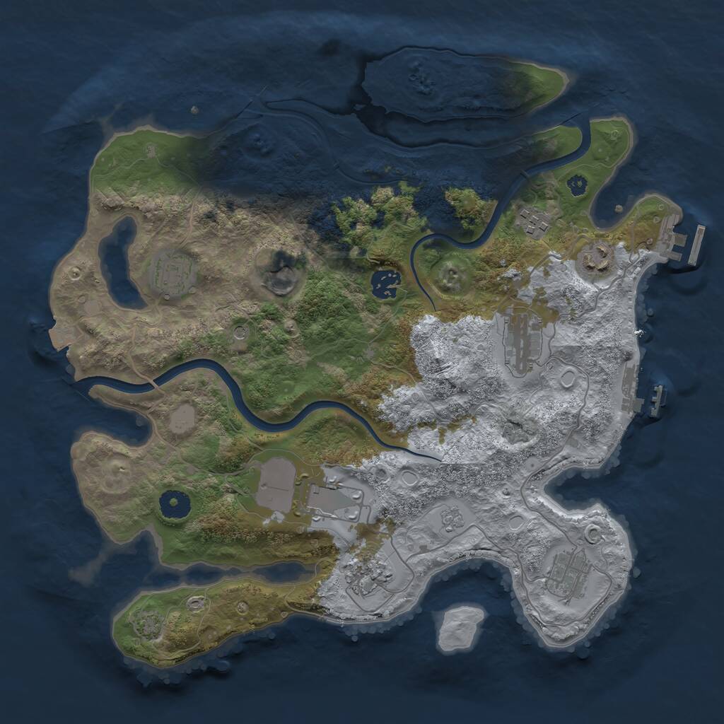 Rust Map: Procedural Map, Size: 3600, Seed: 691388236, 15 Monuments