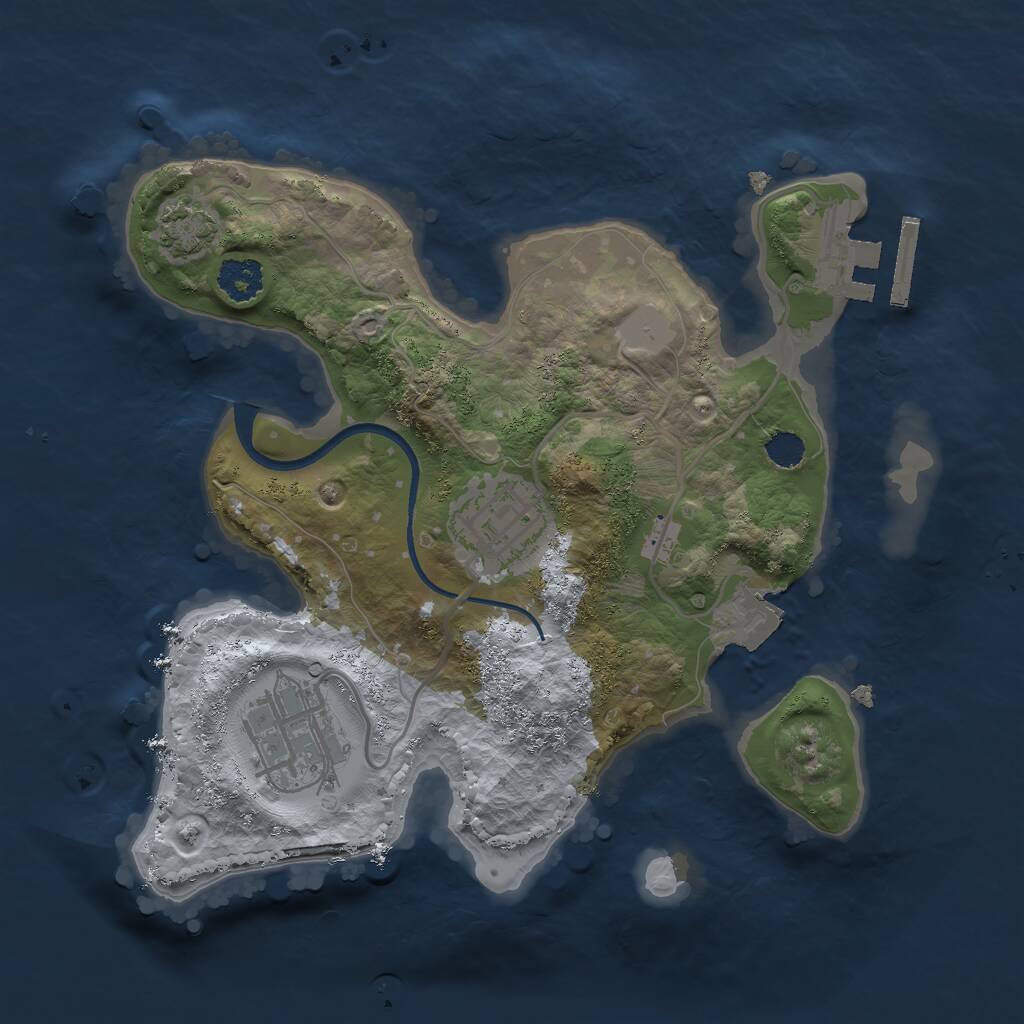 Rust Map: Procedural Map, Size: 2300, Seed: 1458220674, 5 Monuments