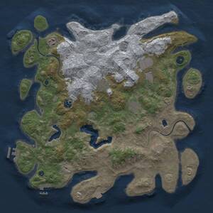 Thumbnail Rust Map: Procedural Map, Size: 4000, Seed: 1425782720, 12 Monuments