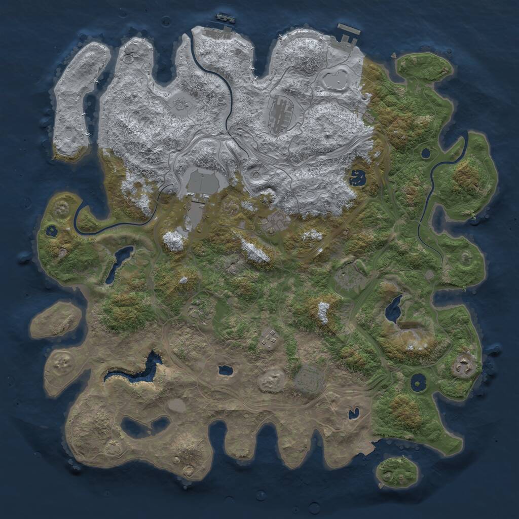Rust Map: Procedural Map, Size: 4500, Seed: 10122024, 17 Monuments