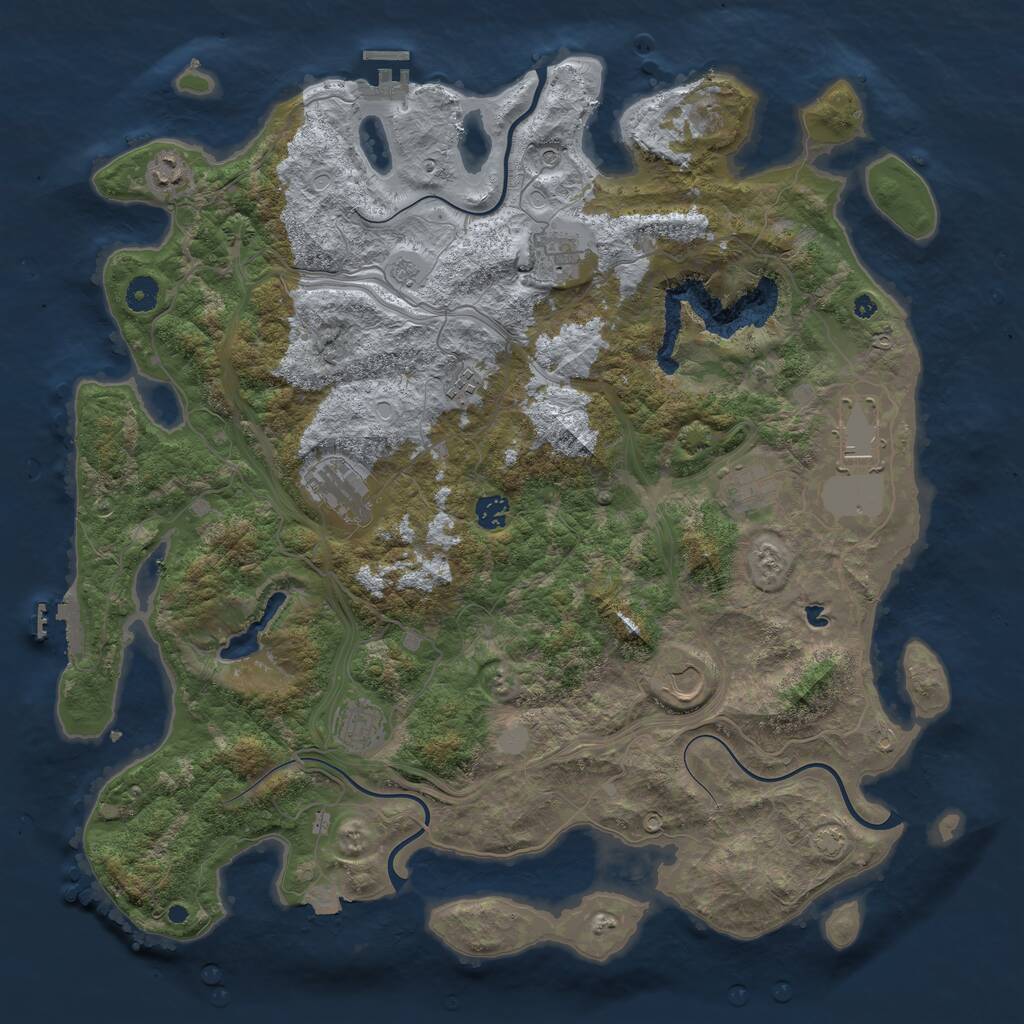 Rust Map: Procedural Map, Size: 4450, Seed: 32254, 15 Monuments