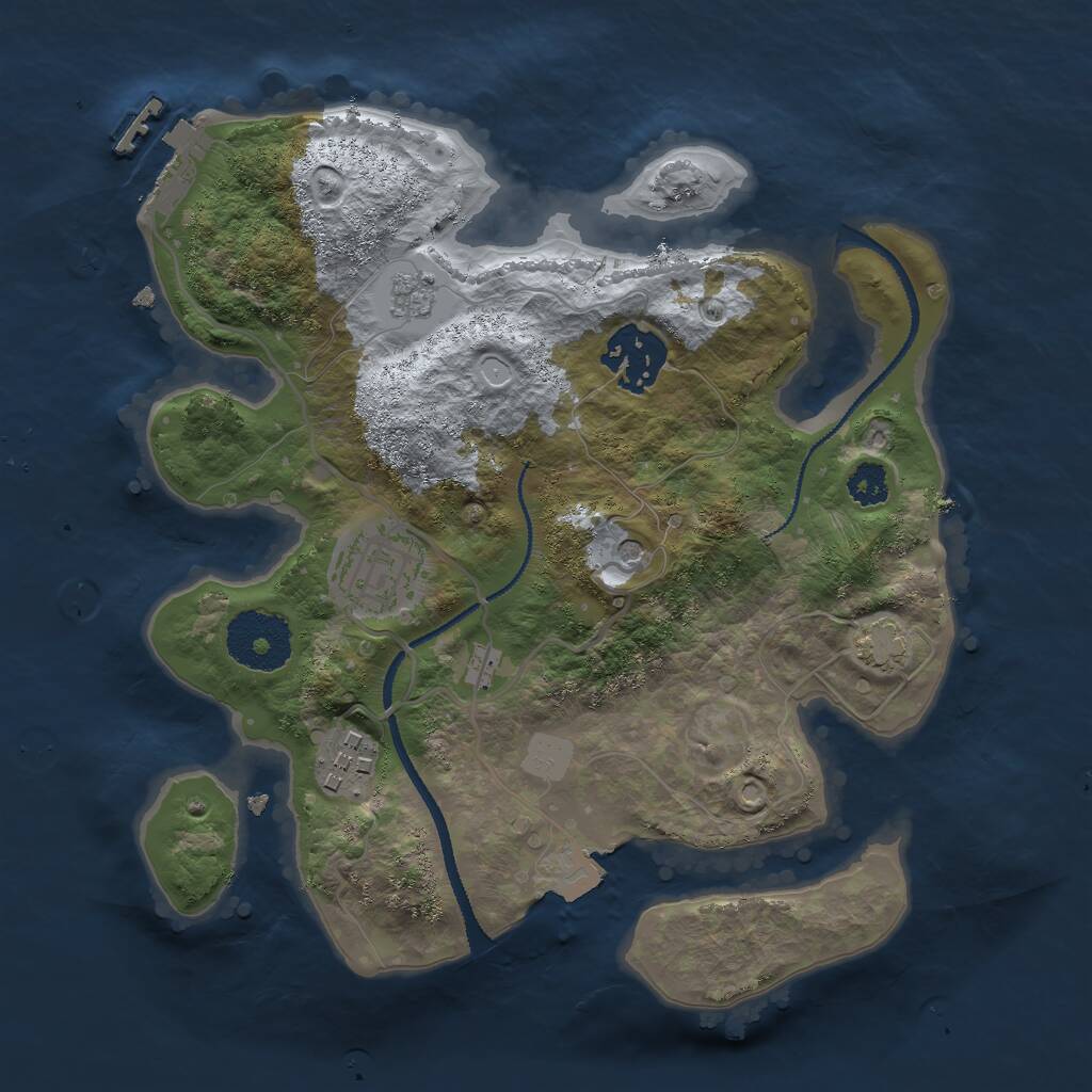 Rust Map: Procedural Map, Size: 2600, Seed: 94479358, 8 Monuments