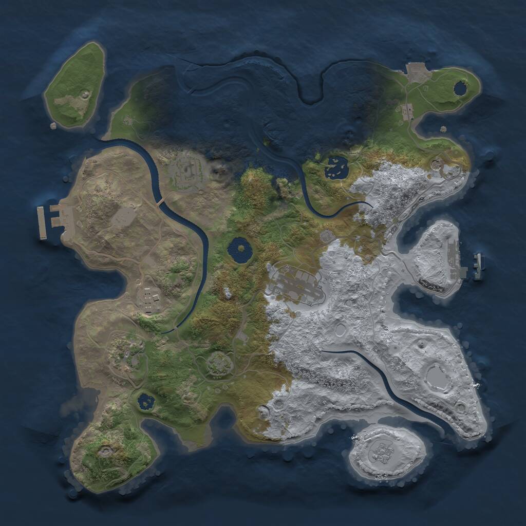 Rust Map: Procedural Map, Size: 3200, Seed: 891814, 11 Monuments