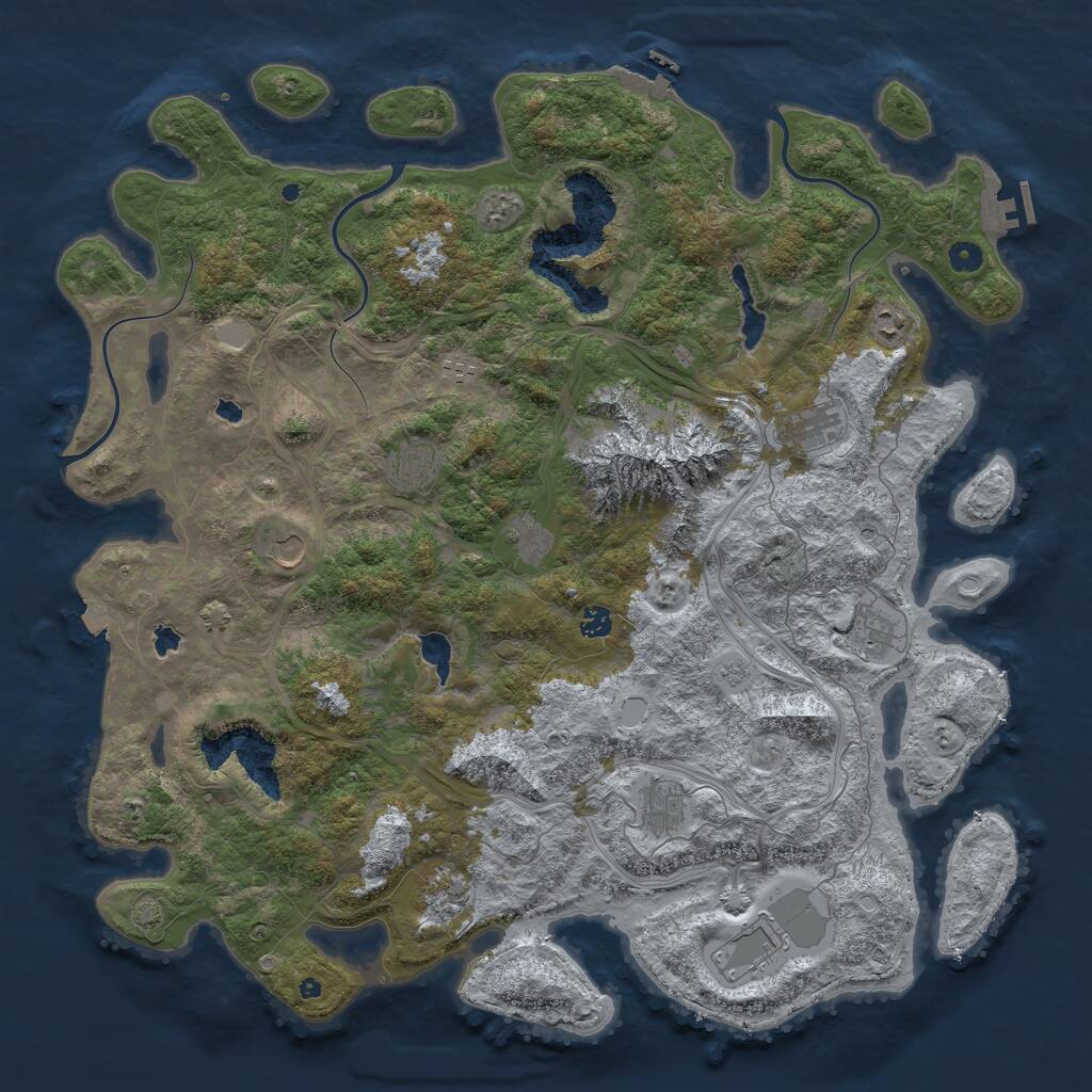 Rust Map: Procedural Map, Size: 5000, Seed: 648920128, 17 Monuments