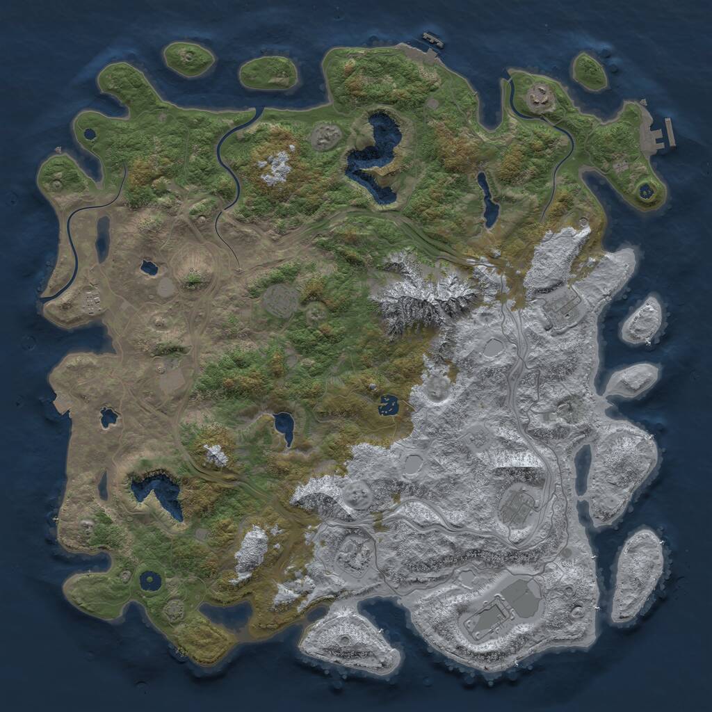 Rust Map: Procedural Map, Size: 5000, Seed: 648920128, 15 Monuments