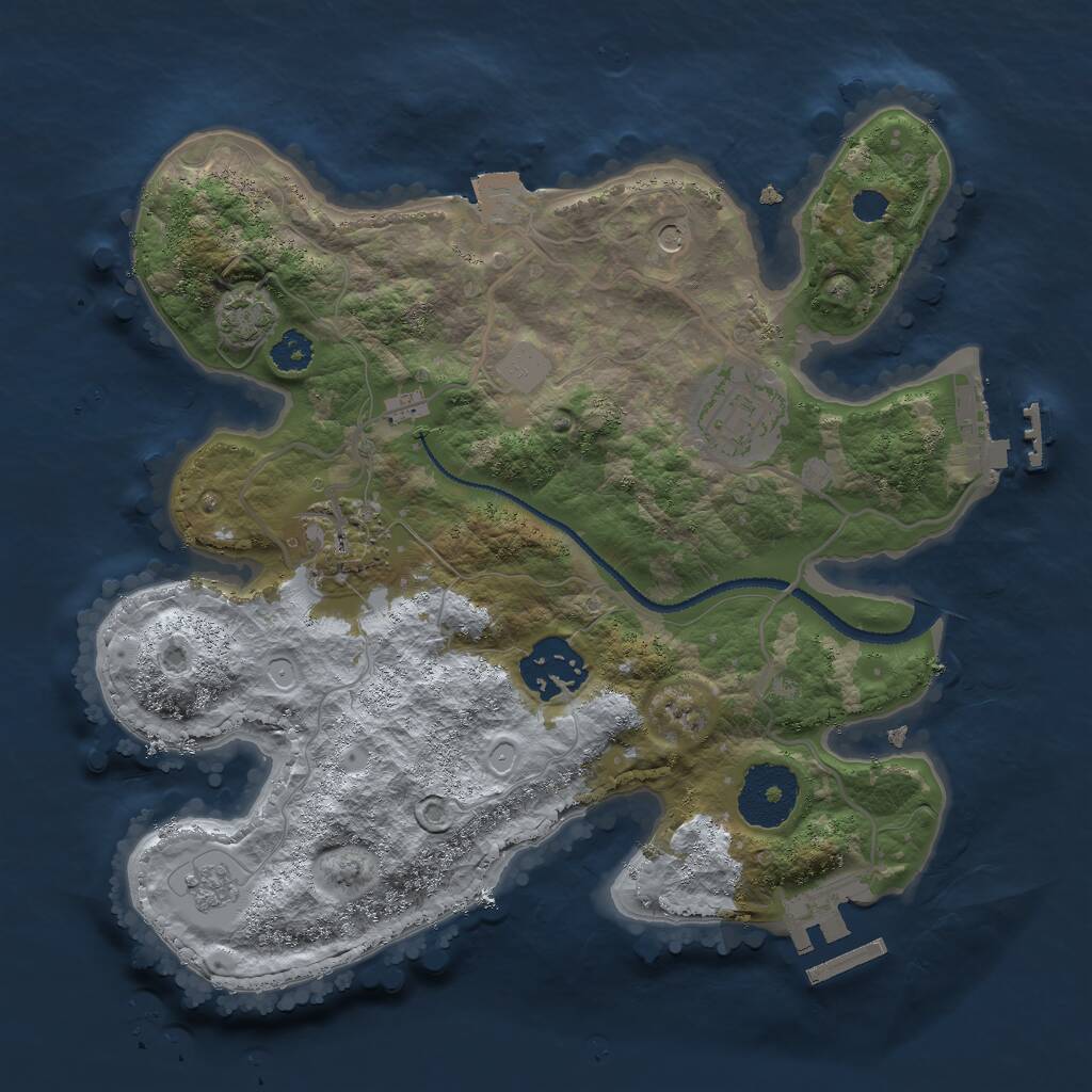 Rust Map: Procedural Map, Size: 2650, Seed: 31981, 9 Monuments