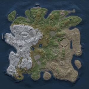 Thumbnail Rust Map: Procedural Map, Size: 3800, Seed: 1061374904, 14 Monuments