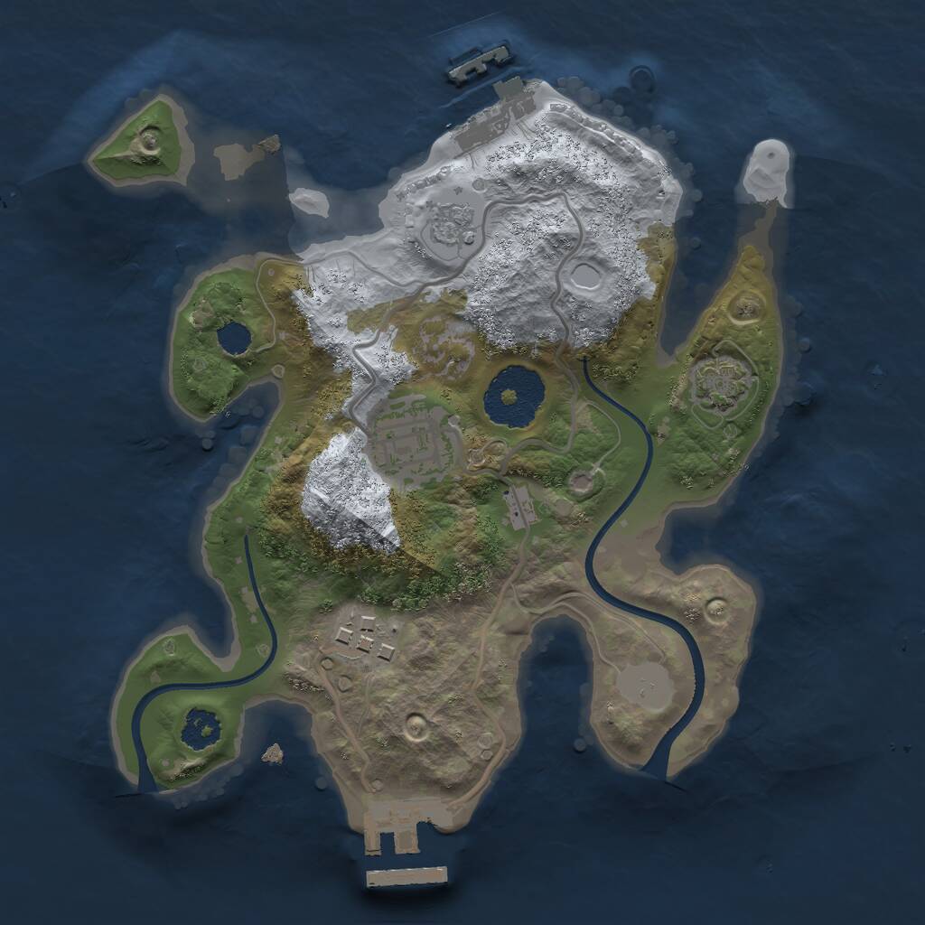 Rust Map: Procedural Map, Size: 2310, Seed: 1, 7 Monuments