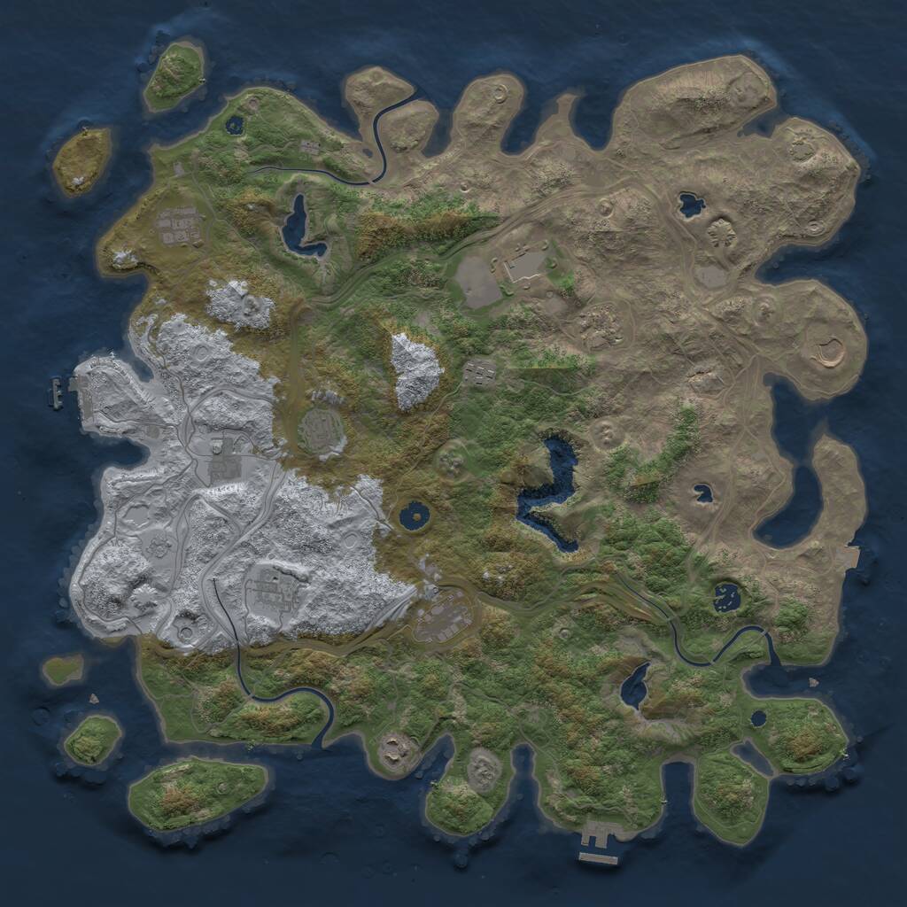 Rust Map: Procedural Map, Size: 4750, Seed: 1540631285, 17 Monuments