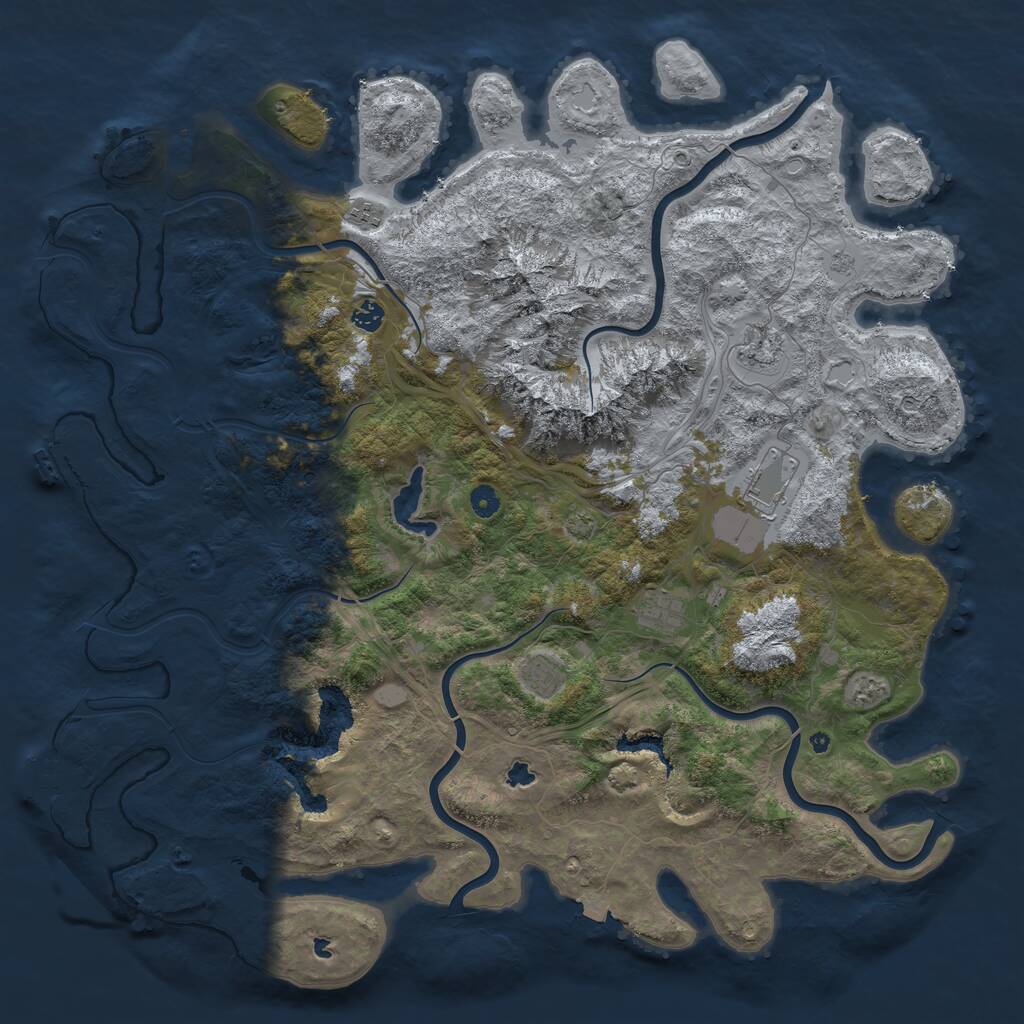 Rust Map: Procedural Map, Size: 5000, Seed: 204438103, 12 Monuments