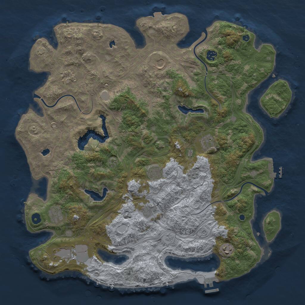 Rust Map: Procedural Map, Size: 4500, Seed: 311641747, 16 Monuments