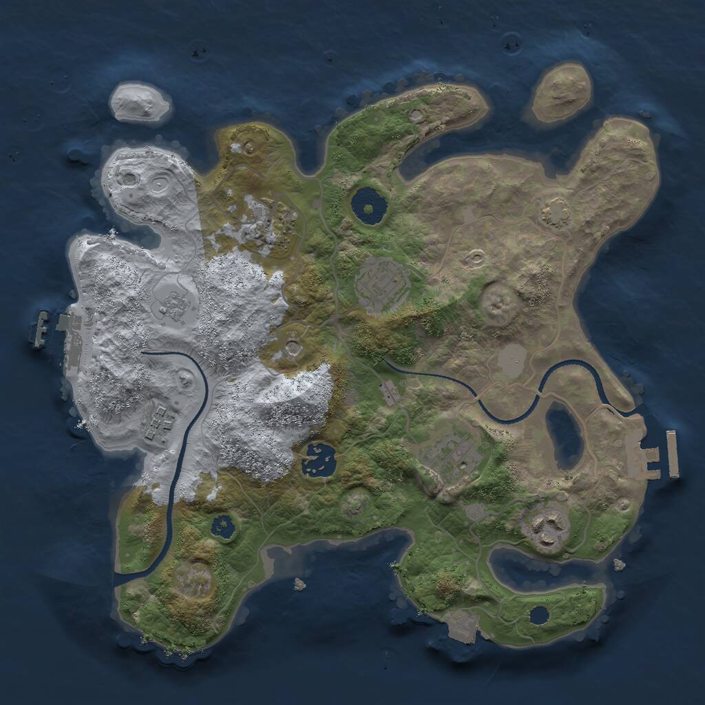 Rust Map: Procedural Map, Size: 3000, Seed: 41024, 12 Monuments