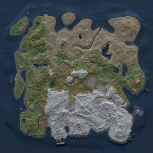 Thumbnail Rust Map: Procedural Map, Size: 4000, Seed: 996306687, 12 Monuments