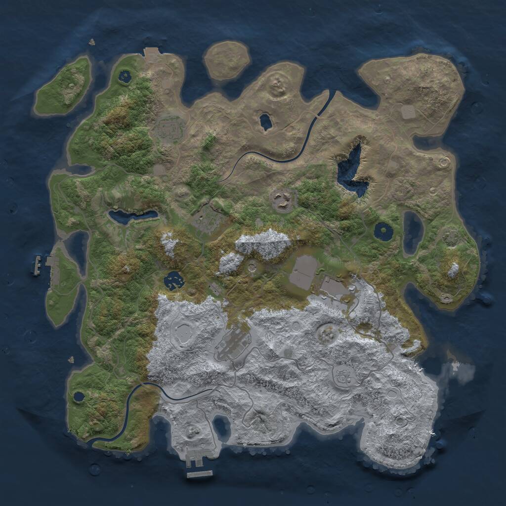 Rust Map: Procedural Map, Size: 4000, Seed: 996306687, 12 Monuments