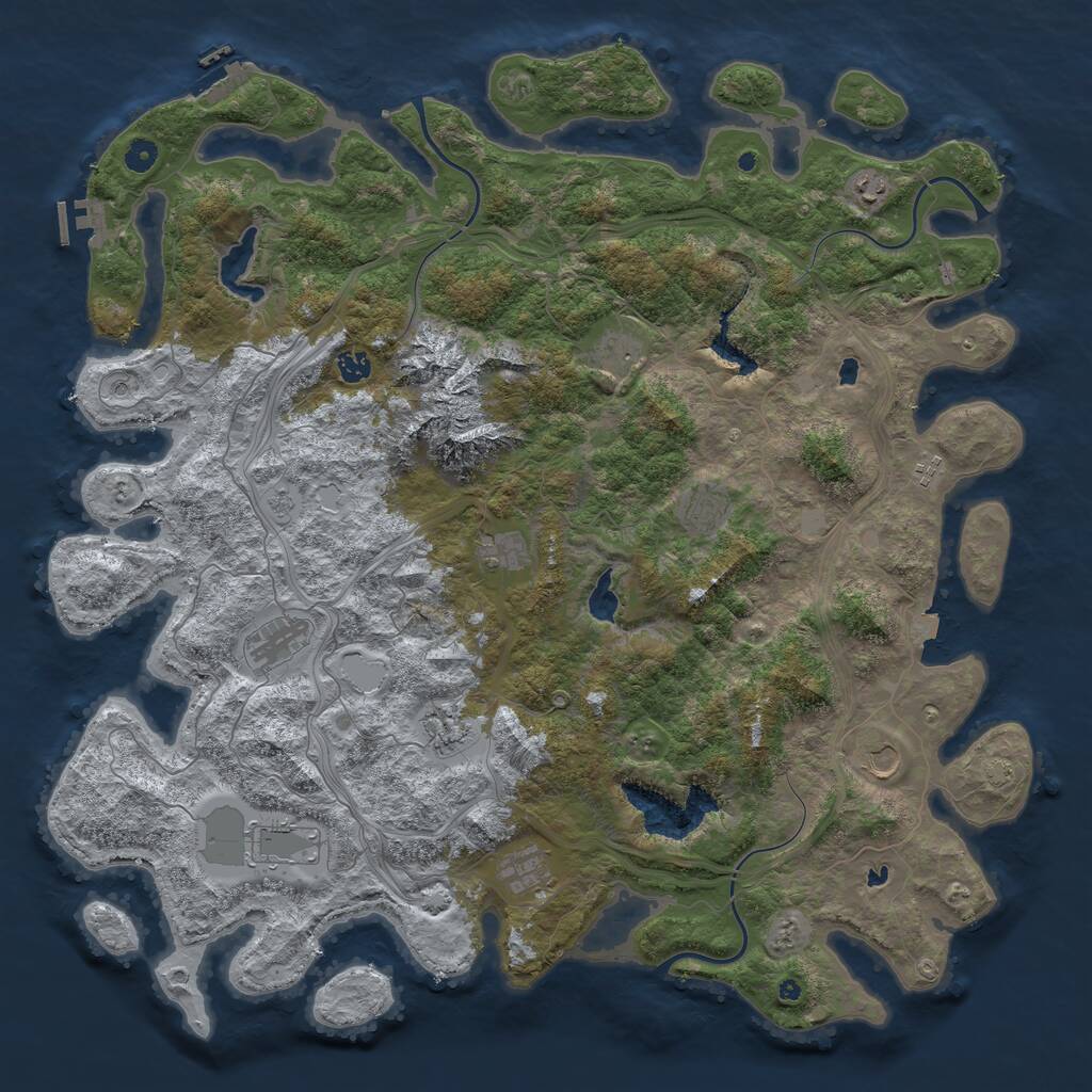 Rust Map: Procedural Map, Size: 5000, Seed: 181679168, 17 Monuments