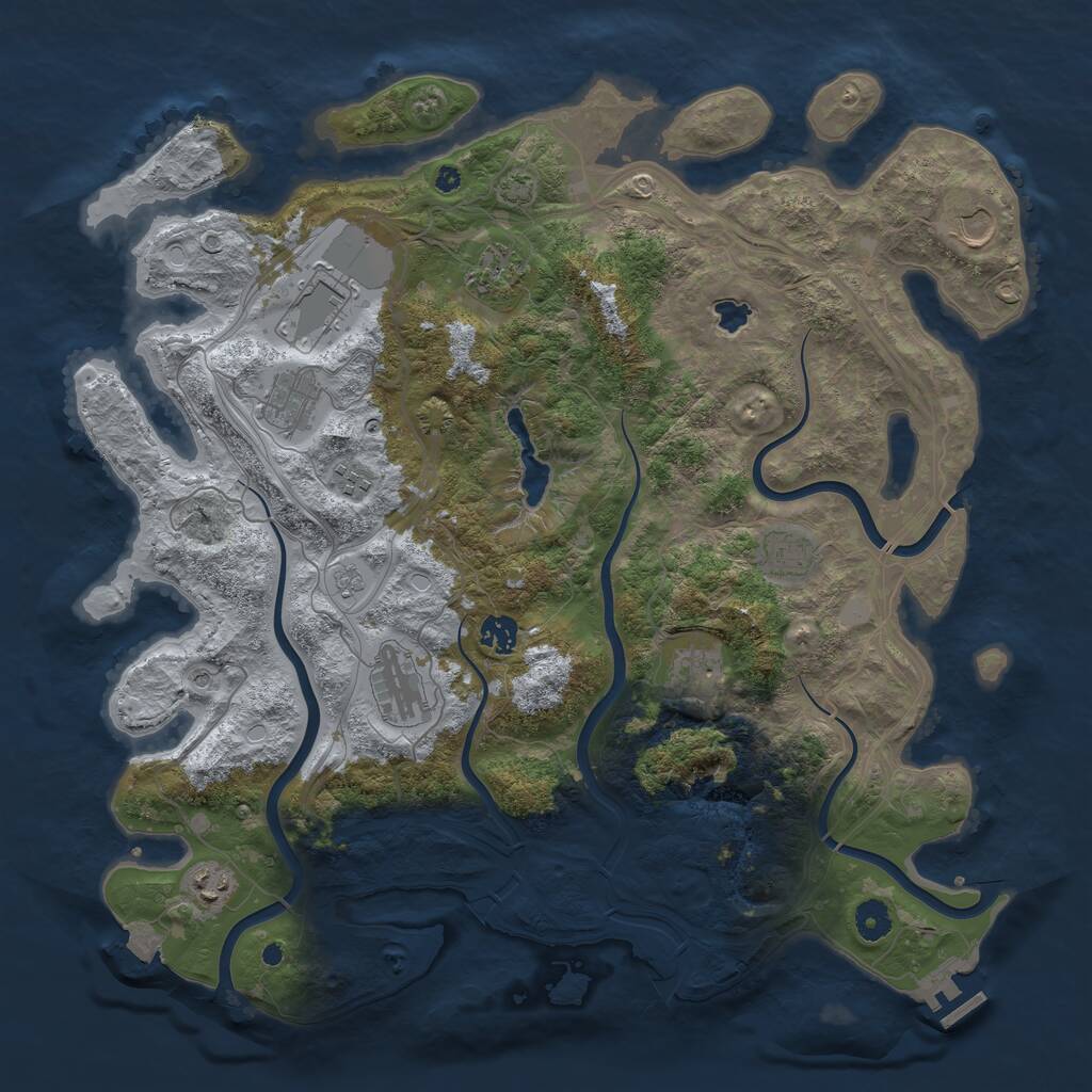 Rust Map: Procedural Map, Size: 4250, Seed: 1023775477, 15 Monuments
