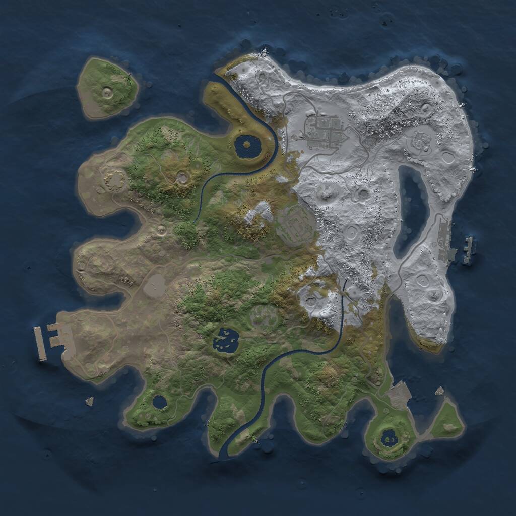 Rust Map: Procedural Map, Size: 3000, Seed: 286898487, 9 Monuments