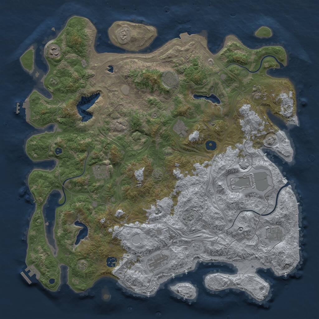 Rust Map: Procedural Map, Size: 4500, Seed: 961, 16 Monuments