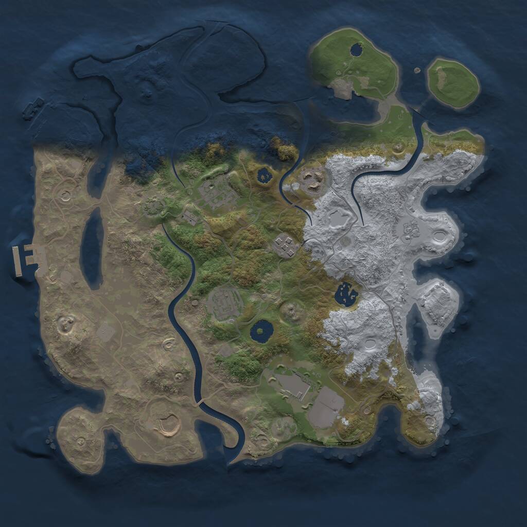 Rust Map: Procedural Map, Size: 3500, Seed: 58534766, 13 Monuments