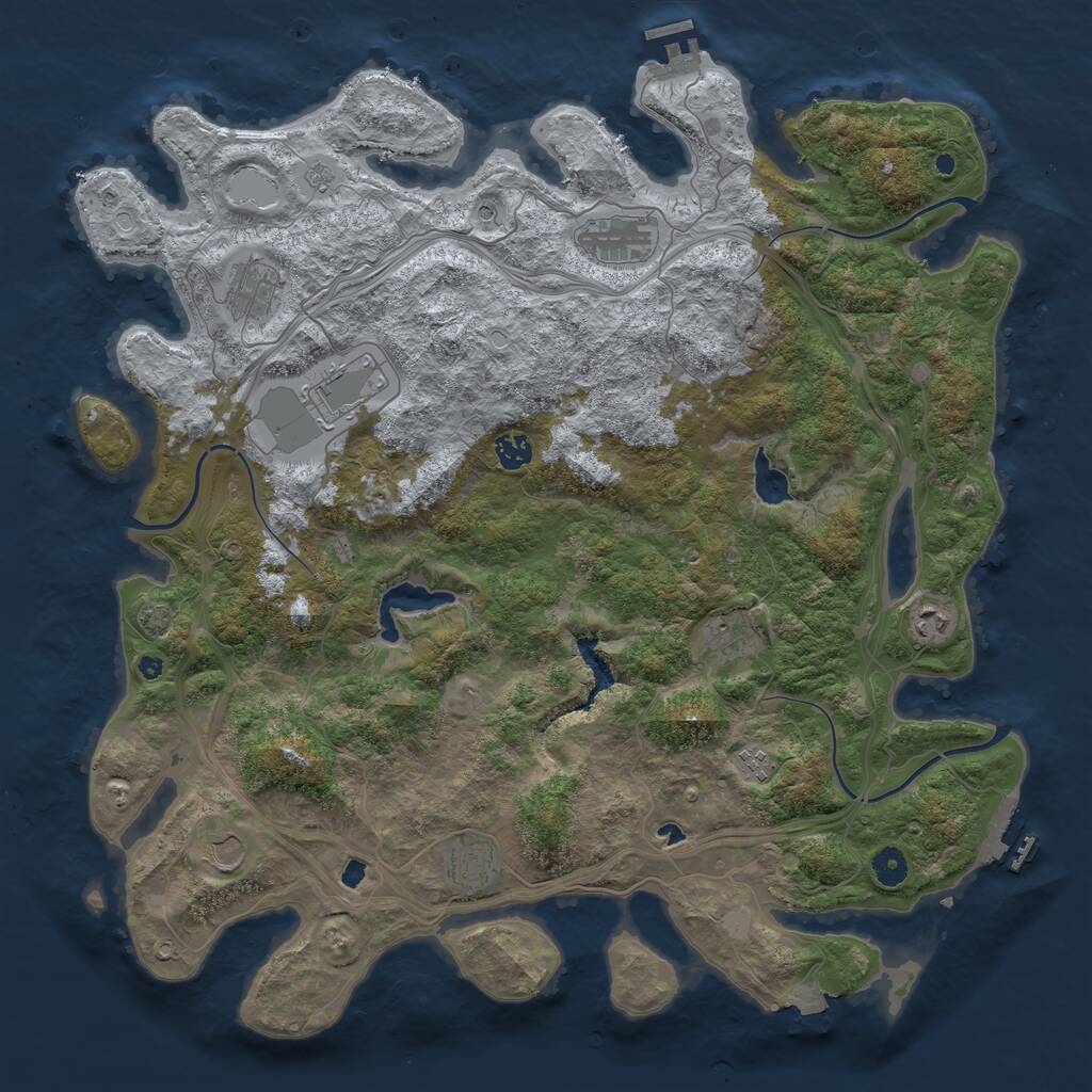 Rust Map: Procedural Map, Size: 4500, Seed: 402794472, 15 Monuments