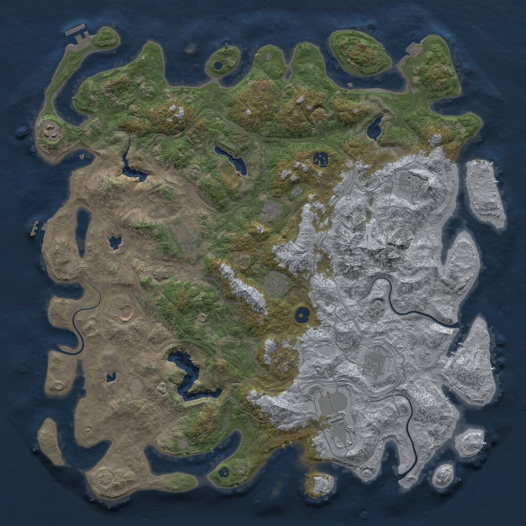 Rust Map: Procedural Map, Size: 5000, Seed: 178112268, 17 Monuments