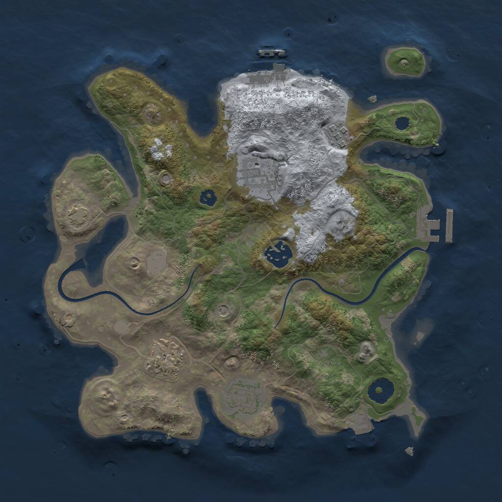 Rust Map: Procedural Map, Size: 3000, Seed: 549505374, 10 Monuments