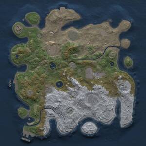 Thumbnail Rust Map: Procedural Map, Size: 3500, Seed: 1412023075, 15 Monuments