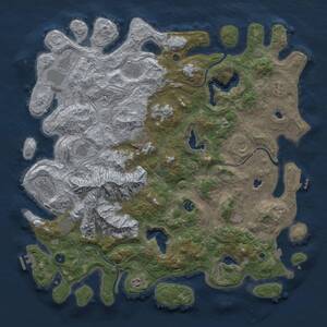 Thumbnail Rust Map: Procedural Map, Size: 5000, Seed: 2077, 16 Monuments