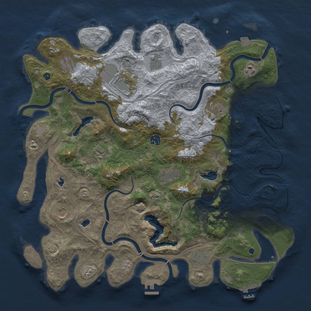 Rust Map: Procedural Map, Size: 4500, Seed: 69450284, 19 Monuments