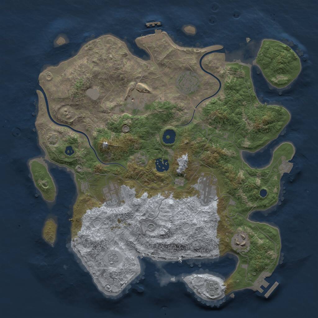 Rust Map: Procedural Map, Size: 3400, Seed: 11279, 13 Monuments