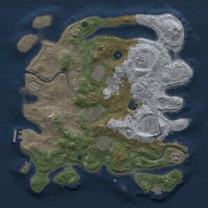 Thumbnail Rust Map: Procedural Map, Size: 3500, Seed: 709411332, 13 Monuments