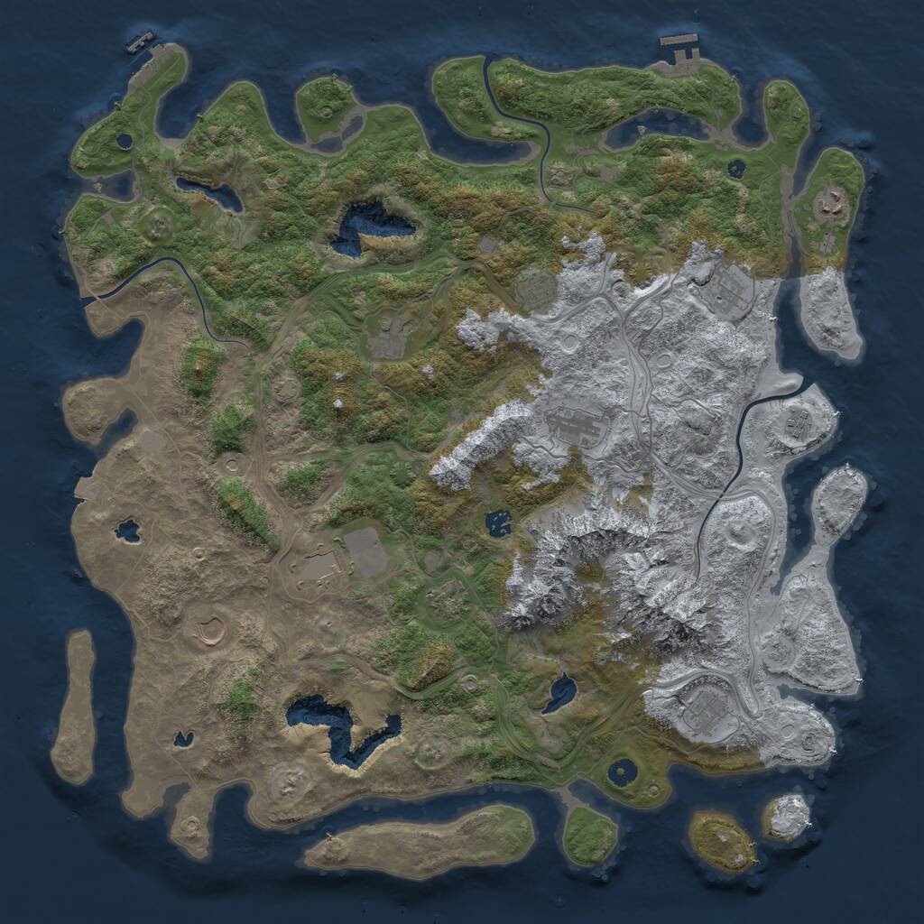 Rust Map: Procedural Map, Size: 5000, Seed: 32680, 17 Monuments