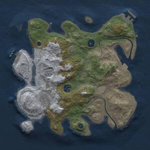 Thumbnail Rust Map: Procedural Map, Size: 3000, Seed: 29996, 8 Monuments