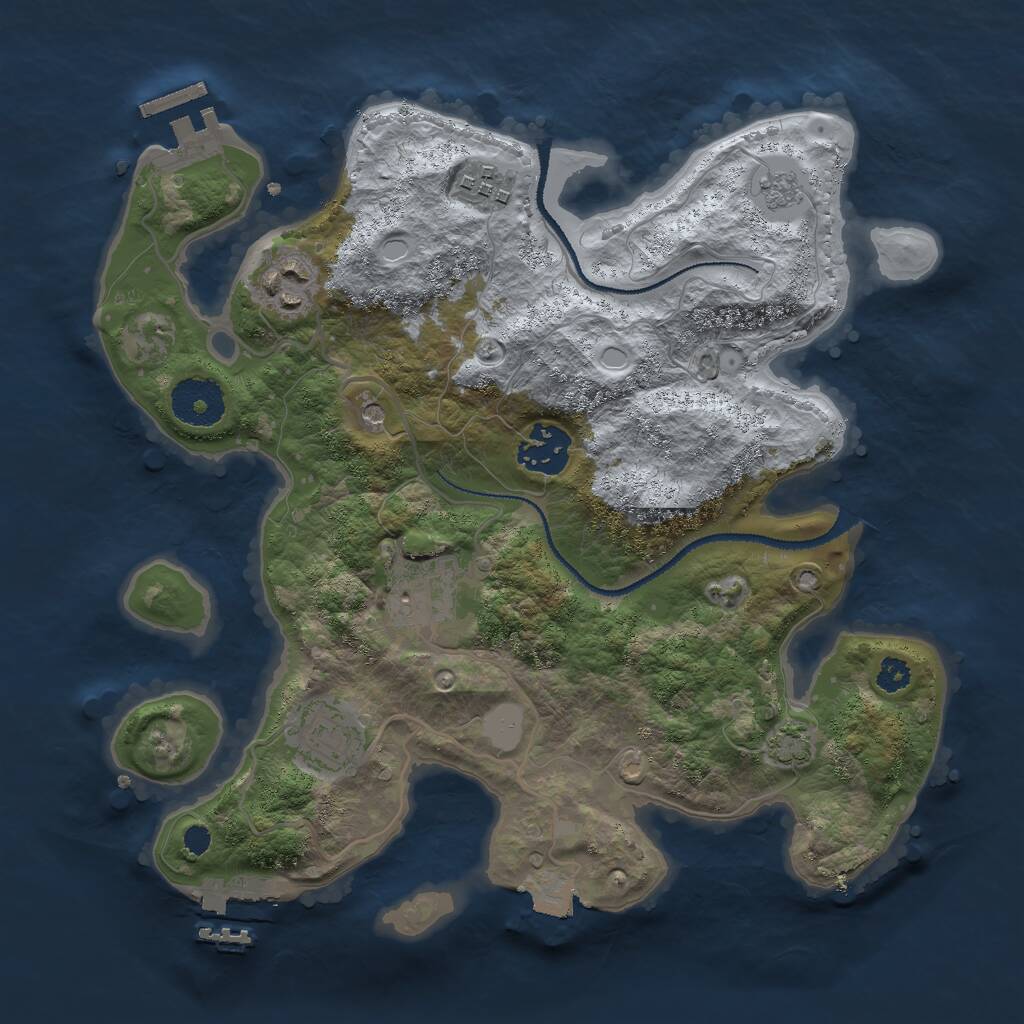 Rust Map: Procedural Map, Size: 3000, Seed: 1953001609, 13 Monuments