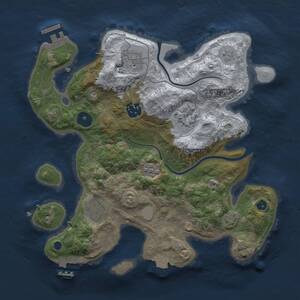 Thumbnail Rust Map: Procedural Map, Size: 3000, Seed: 1953001609, 11 Monuments