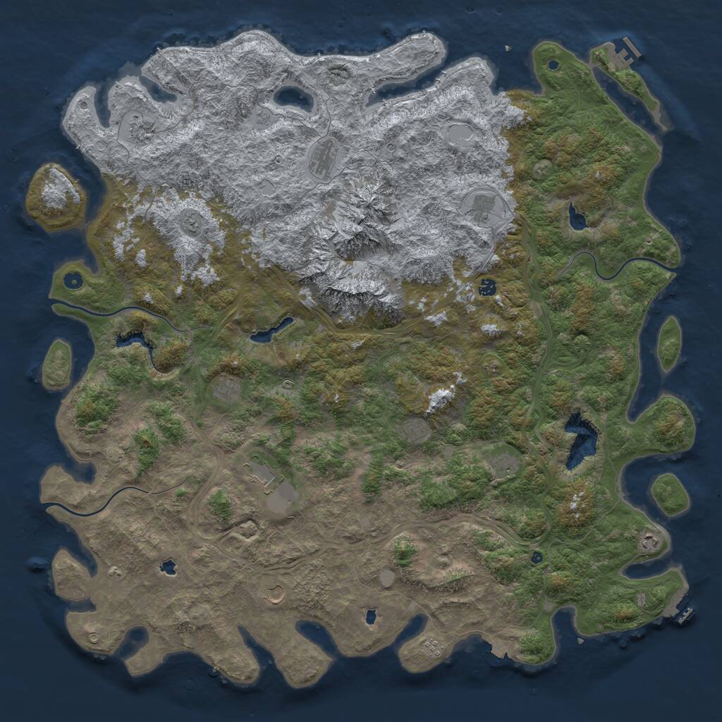 Rust Map: Procedural Map, Size: 6000, Seed: 1881324793, 19 Monuments