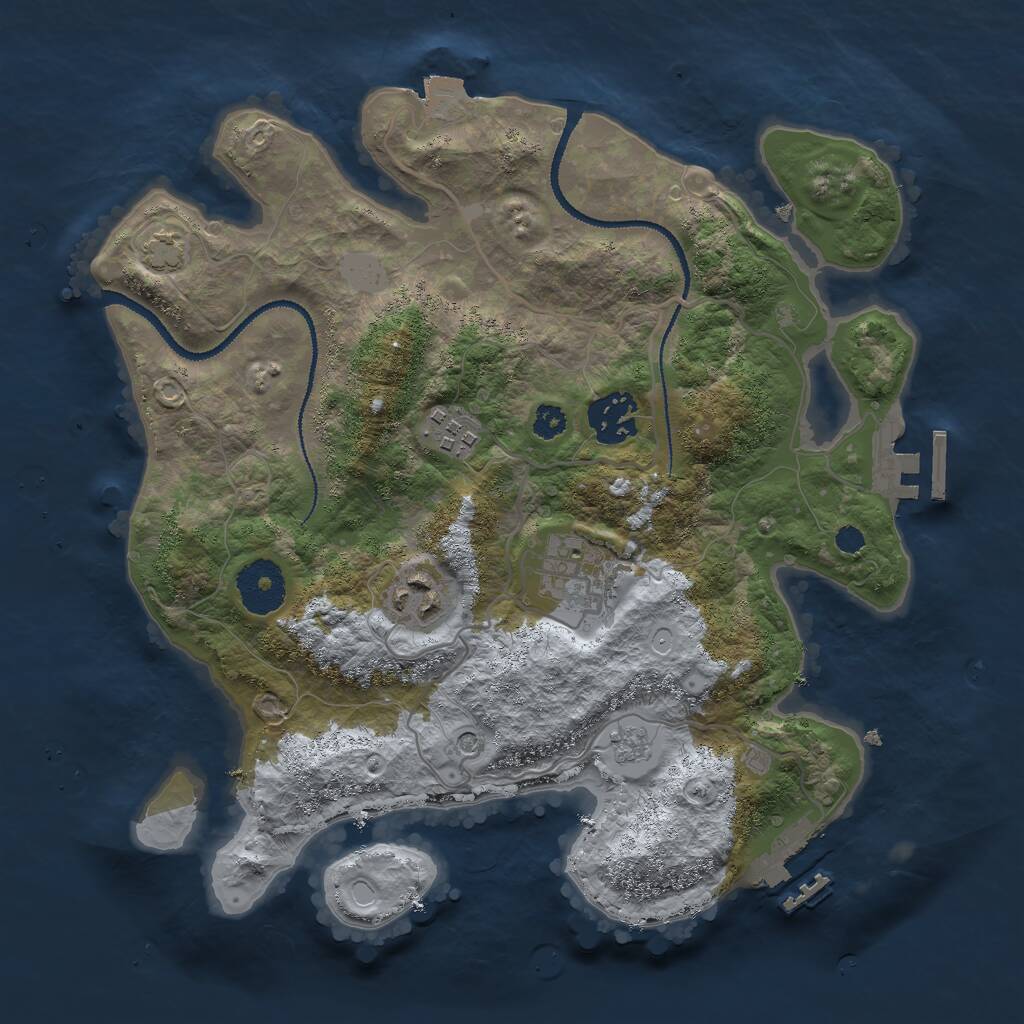 Rust Map: Procedural Map, Size: 3000, Seed: 1968039791, 10 Monuments