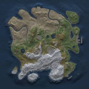 Thumbnail Rust Map: Procedural Map, Size: 3000, Seed: 1968039791, 10 Monuments