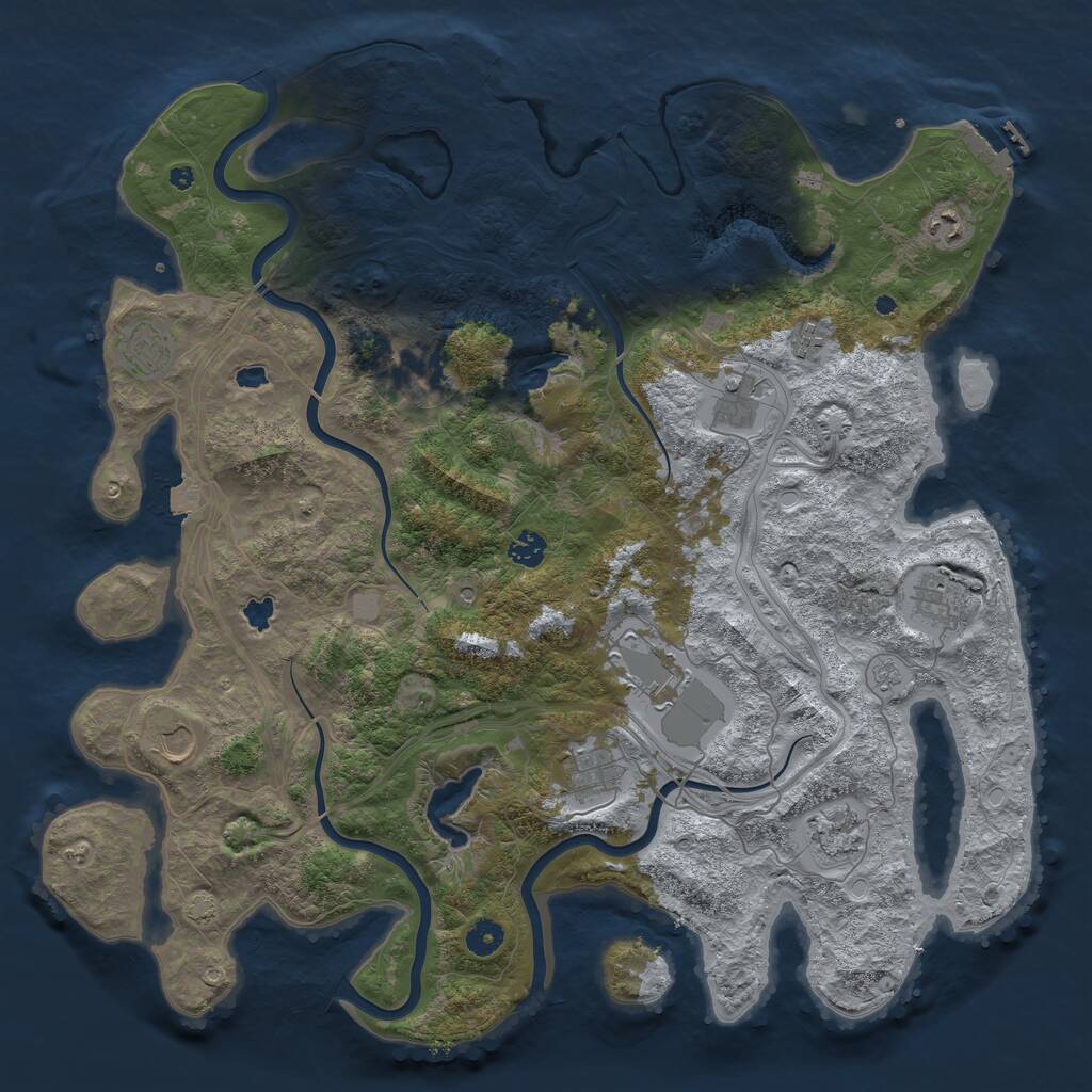 Rust Map: Procedural Map, Size: 4500, Seed: 102612416, 17 Monuments