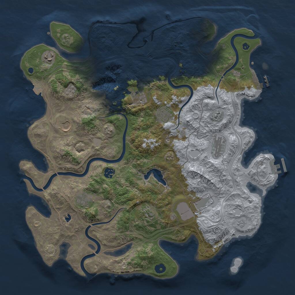 Rust Map: Procedural Map, Size: 4250, Seed: 15997, 16 Monuments