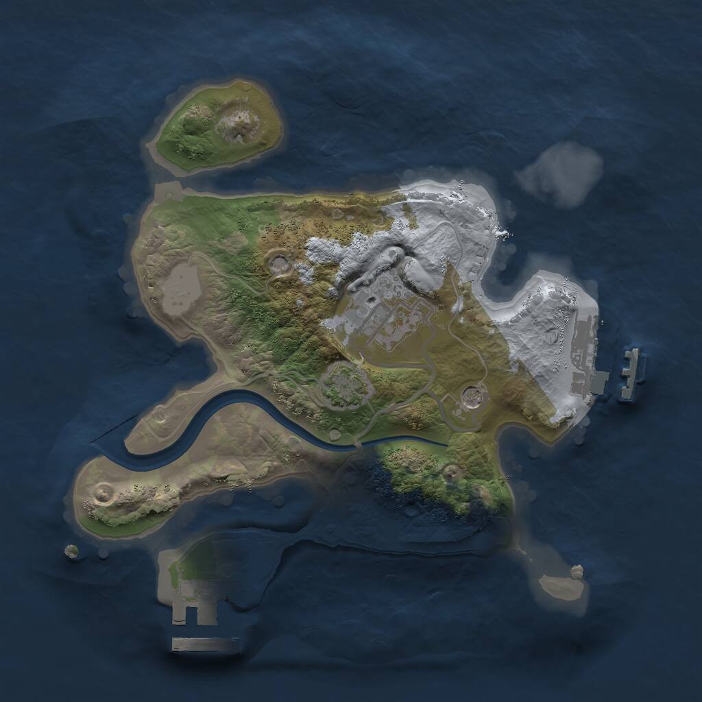 Rust Map: Procedural Map, Size: 2100, Seed: 65151, 6 Monuments