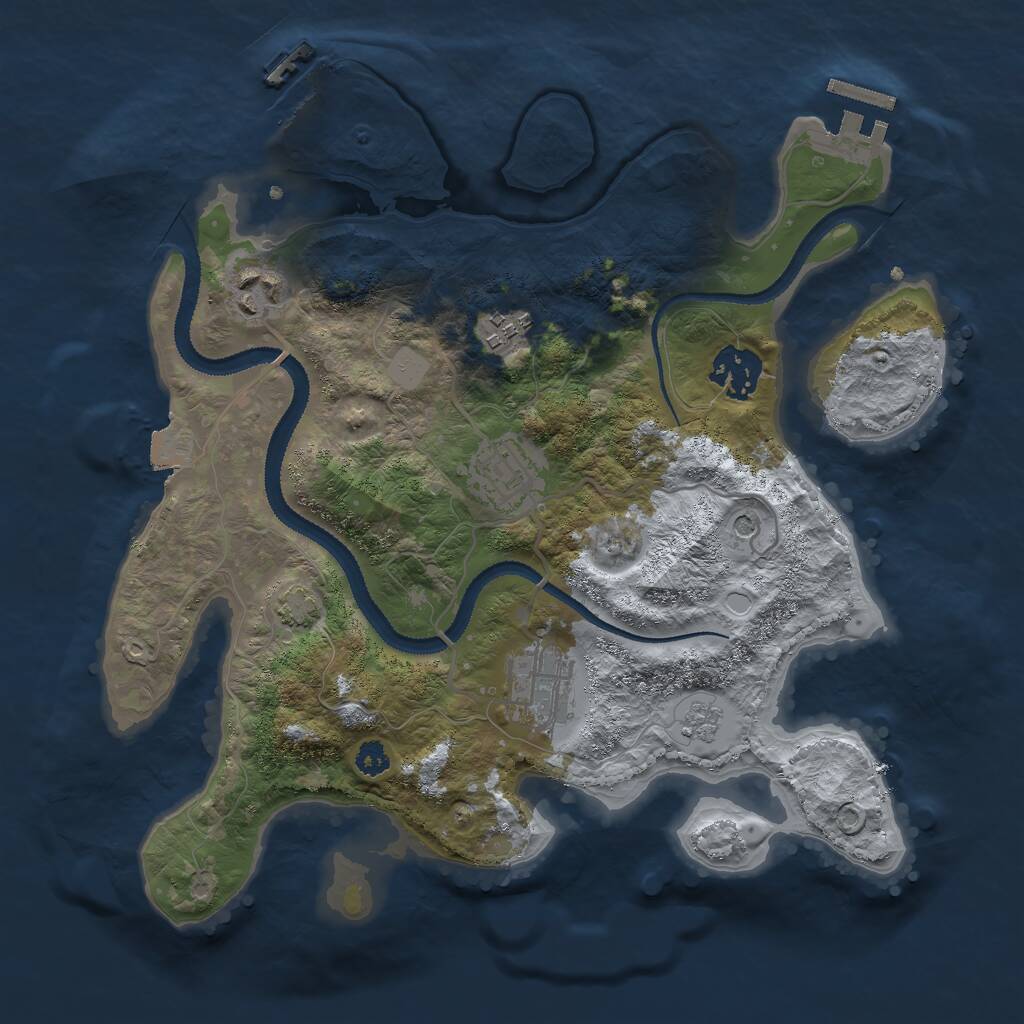Rust Map: Procedural Map, Size: 3000, Seed: 12639, 11 Monuments