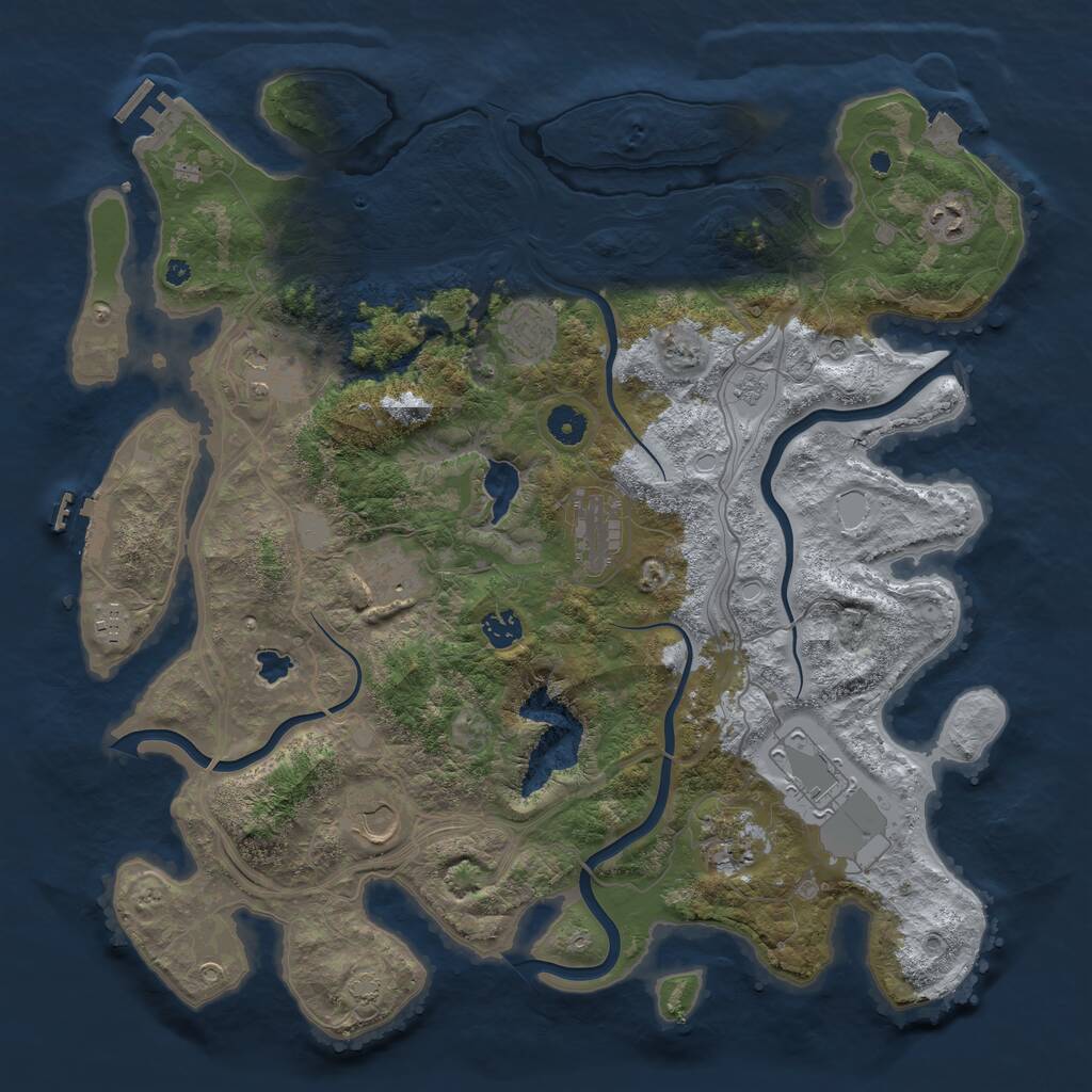 Rust Map: Procedural Map, Size: 4250, Seed: 1561351968, 16 Monuments
