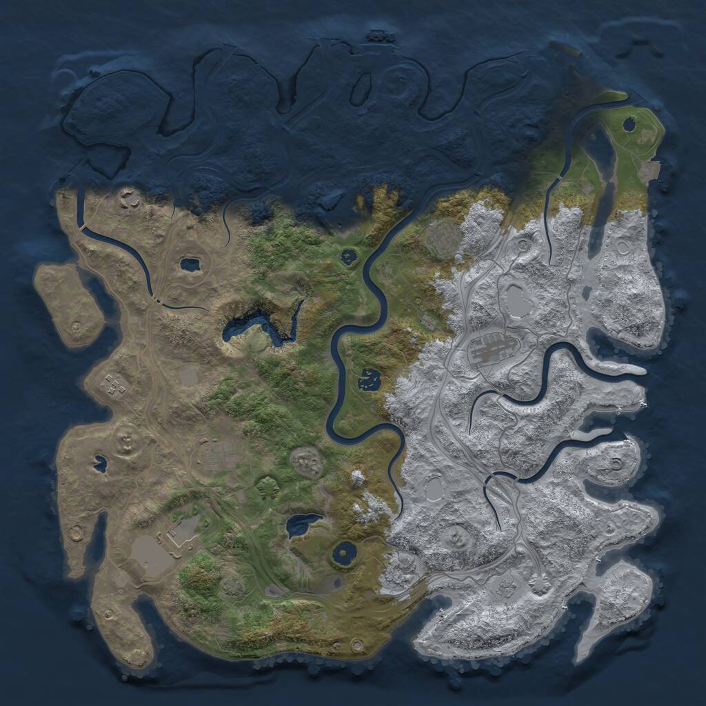 Rust Map: Procedural Map, Size: 4500, Seed: 7711, 15 Monuments